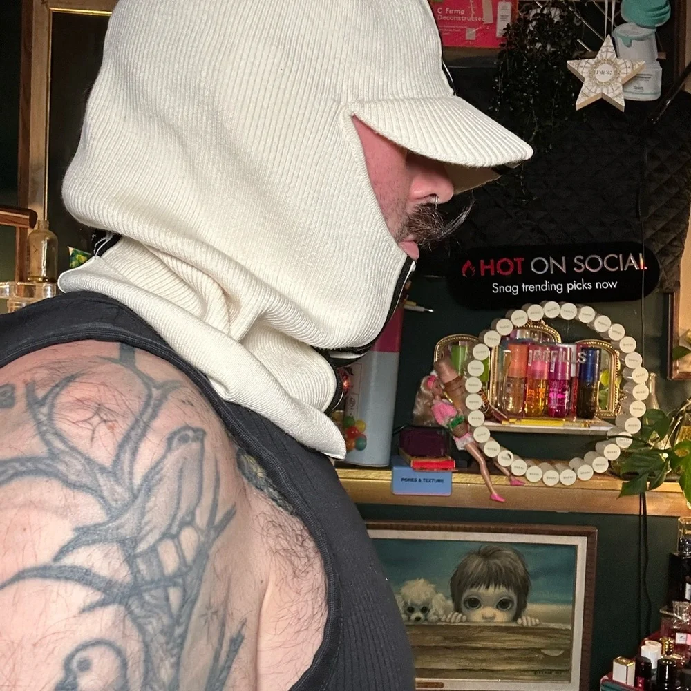 Marc Jacobs Cream Balaclava with Black Accents